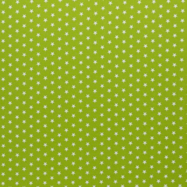 Baumwoll Druck Sterne Lime/Weiß  Ø 1 cm